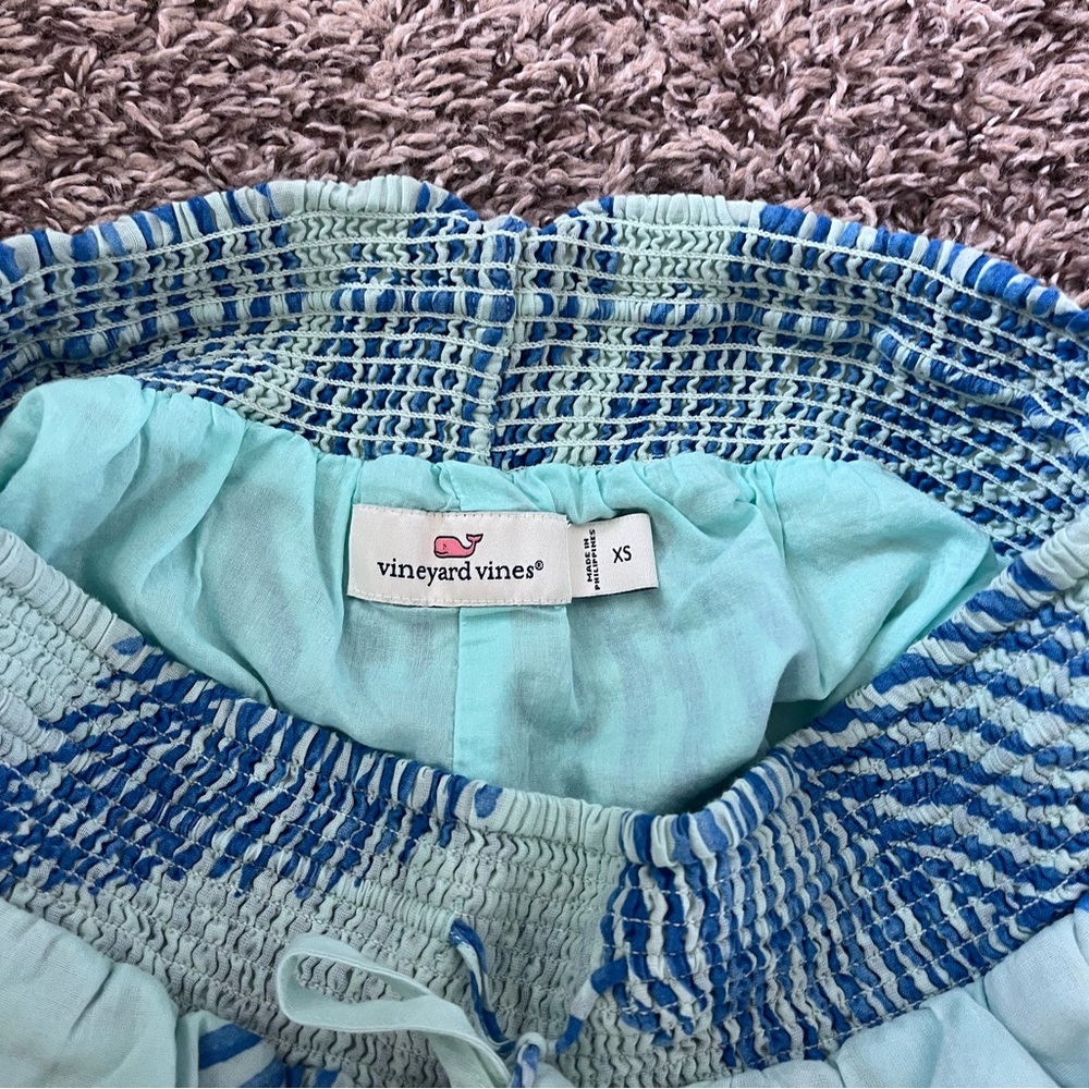 Vineyard Vines Aqua and Blue Smocked shorts